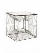 Table d'appoint Cube Design géométrique noir - 45x45x45 cm