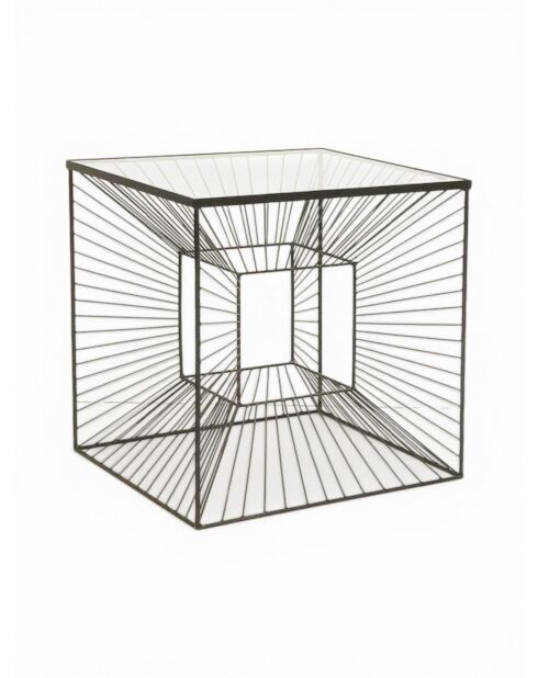 Table d'appoint Cube Design géométrique noir - 45x45x45 cm