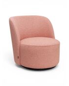 Drehsessel aus rosafarbenem lockigem Stoff - 71x74x77 cm