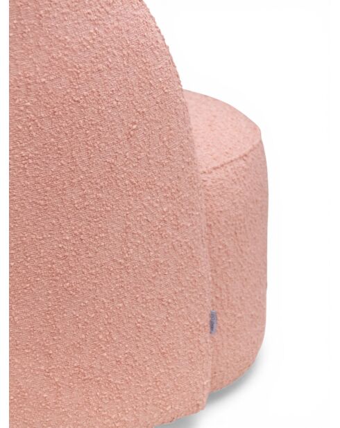 Drehsessel aus rosafarbenem lockigem Stoff - 71x74x77 cm