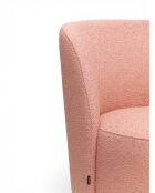 Drehsessel aus rosafarbenem lockigem Stoff - 71x74x77 cm