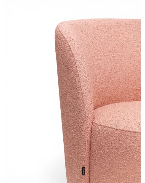 Drehsessel aus rosafarbenem lockigem Stoff - 71x74x77 cm