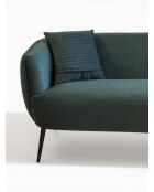 Divano effetto plissettato in velluto verde pino - 180x80x74 cm