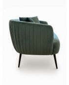 Divano effetto plissettato in velluto verde pino - 180x80x74 cm