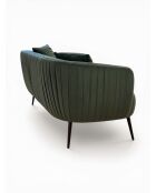 Divano effetto plissettato in velluto verde pino - 180x80x74 cm