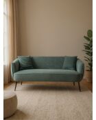 Divano effetto plissettato in velluto verde pino - 180x80x74 cm