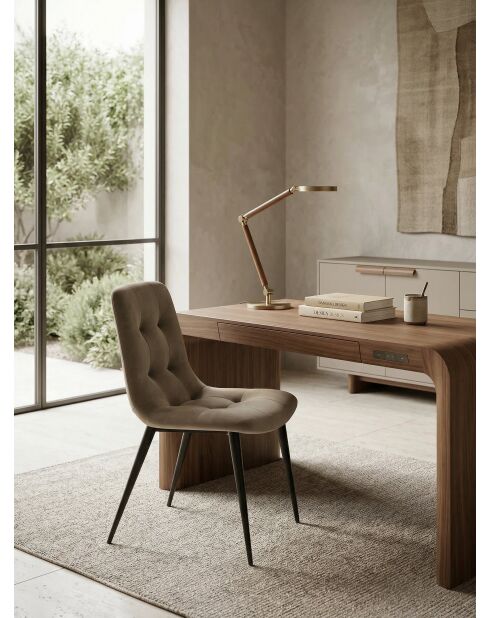 Dress Code gestoffeerde taupe stoel - 47x60x84 cm