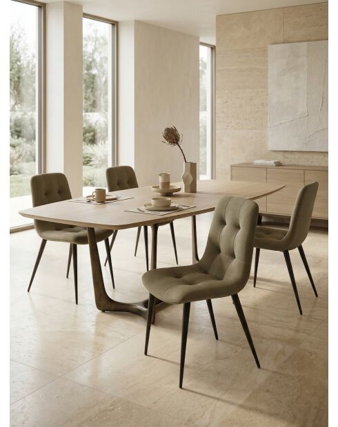 Dress Code gestoffeerde taupe stoel - 47x60x84 cm