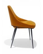 Stoel Terre in mosterdgeel fluweel - 51x49x81 cm