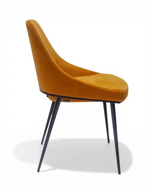 Stoel Terre in mosterdgeel fluweel - 51x49x81 cm