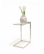 Table d'appoint inox verre doré - 30x45x60 cm