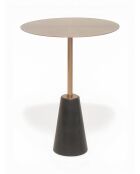 Table d'appoint Cone marbre noir / laiton brossé mat - 40x53x40 cm