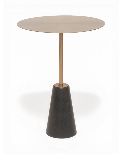 Table d'appoint Cone marbre noir / laiton brossé mat - 40x53x40 cm