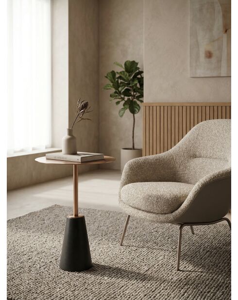 Table d'appoint Cone marbre noir / laiton brossé mat - 40x53x40 cm