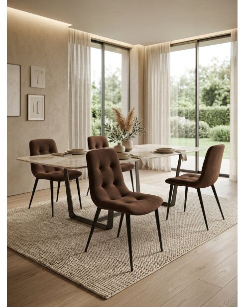 Stuhl Dress Code, schokoladenbraun gepolstert - 47x60x84 cm