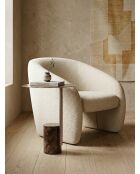 Table d'appoint Cylindre marbre marron / laiton brossé mat - 40x53x40 cm