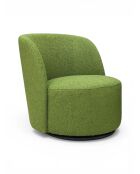 Poltrona girevole in tessuto riccio verde oliva - 71x74x77 cm