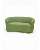 Poltrona girevole in tessuto riccio verde oliva - 71x74x77 cm