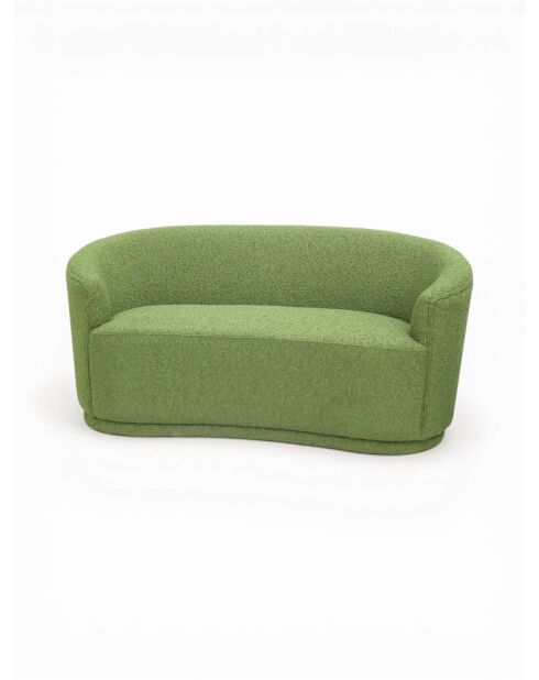 Poltrona girevole in tessuto riccio verde oliva - 71x74x77 cm