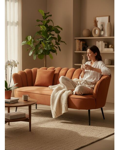 Terracotta Crown bank - 192x80x82 cm