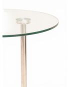 Marmeren voetstuktafel met goudglas - 46x46x53 cm