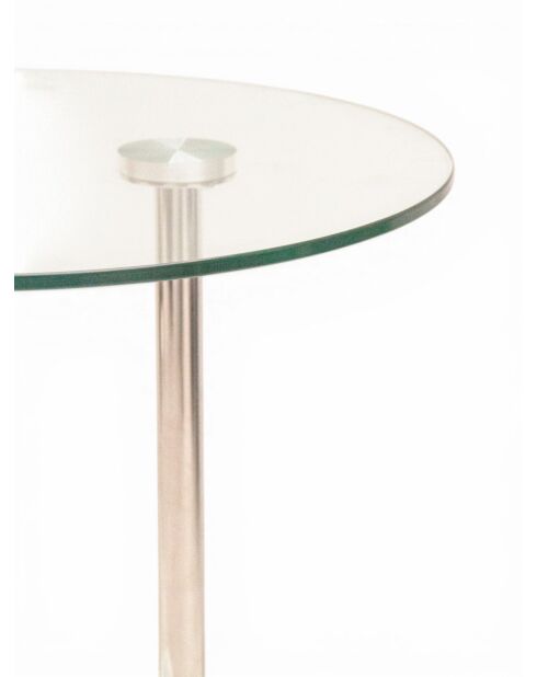 Marmeren voetstuktafel met goudglas - 46x46x53 cm