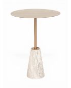 Table d'appoint Cone marbre blanc / laiton brossé mat - 40x40x53 cm