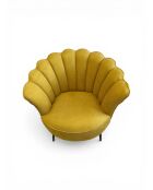 Sessel mit senfgelber Krone - 88x80x82 cm