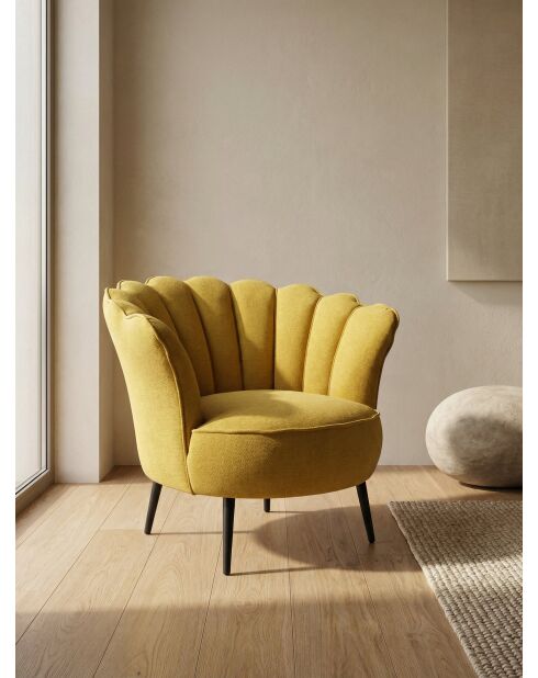 Sessel mit senfgelber Krone - 88x80x82 cm
