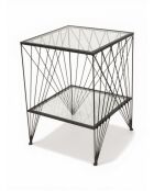 Mesa auxiliar con cable negra - 50x50x48 cm