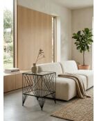 Mesa auxiliar con cable negra - 50x50x48 cm