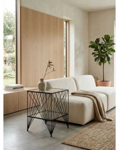 Mesa auxiliar con cable negra - 50x50x48 cm