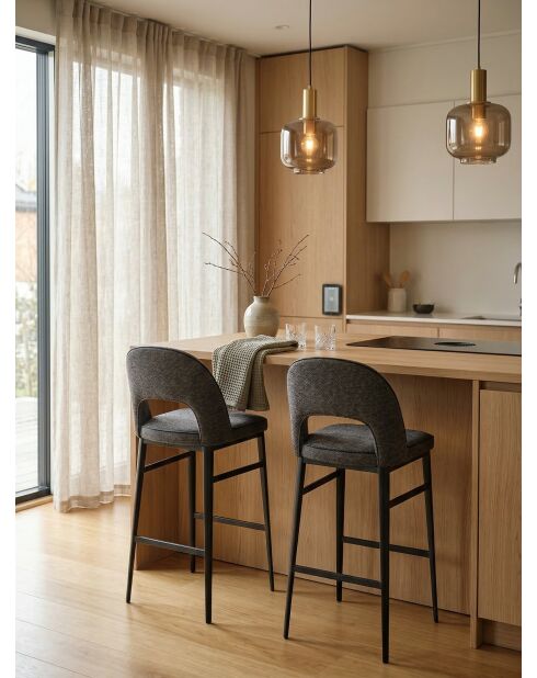 Chaise haute Mercure gris antracite - 43x45x105 cm