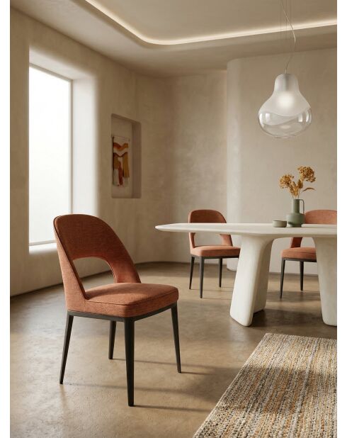 Mercure-stoel in terracottastof - 45x45x81 cm