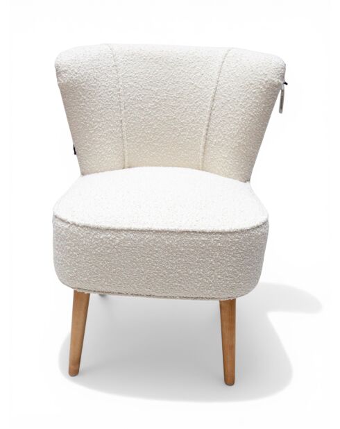 Gatsby Bouclette weißer Sessel - 61x67x75 cm