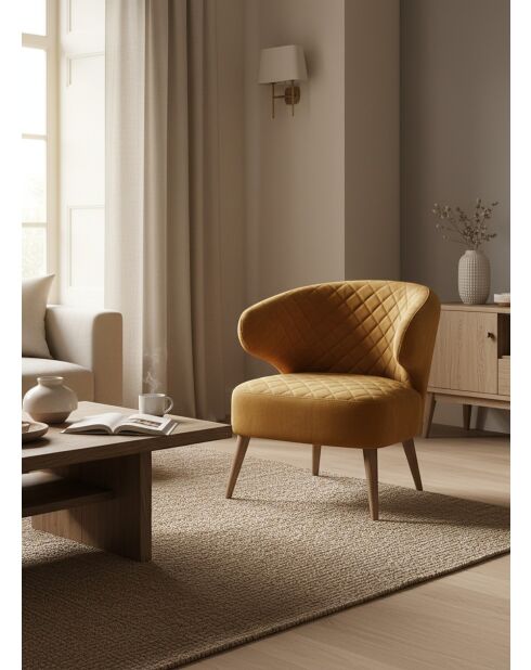 Gelber Sessel Angèle Curry - 120x60x73 cm