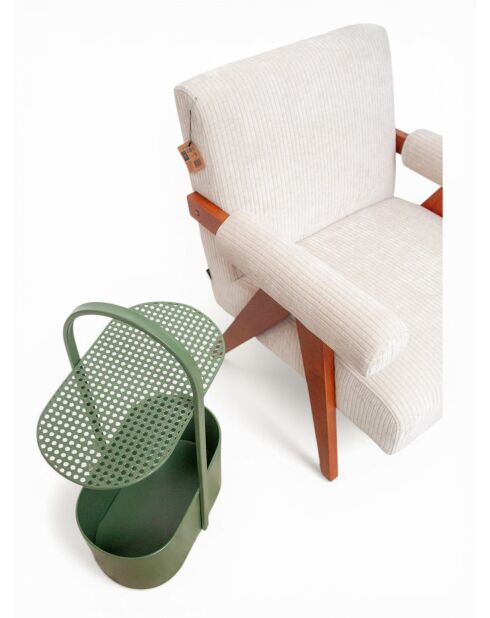 Beistelltisch und Stauraum Iris, moosgrün, 46 x 30 x 76 cm