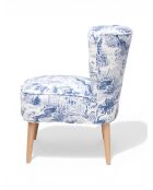 Blauer Sessel Gatsby Jardin De Jouy - 61x67x75 cm