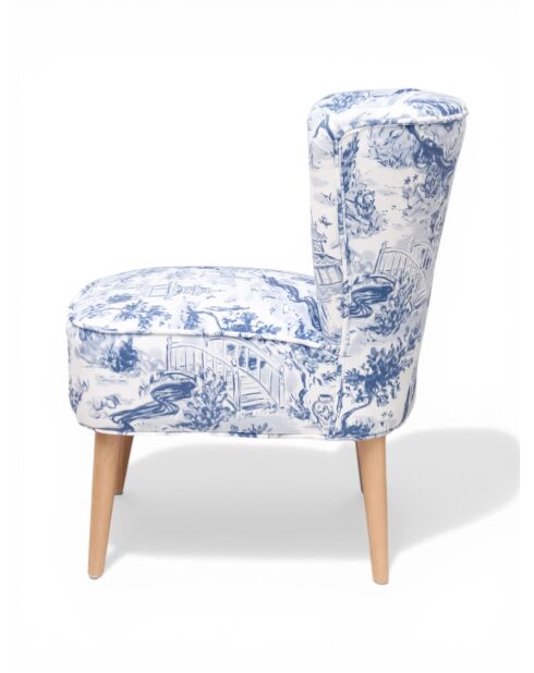 Poltrona blu Gatsby Jardin De Jouy - 61x67x75 cm
