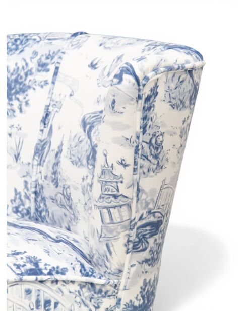 Poltrona blu Gatsby Jardin De Jouy - 61x67x75 cm