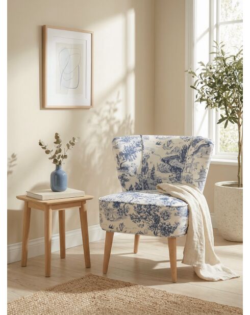 Poltrona blu Gatsby Jardin De Jouy - 61x67x75 cm