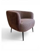 Fauteuil met plisséeffect in beige linnenstof - 77x80x74 cm