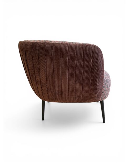 Fauteuil met plisséeffect in beige linnenstof - 77x80x74 cm