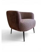 Fauteuil met plisséeffect in beige linnenstof - 77x80x74 cm