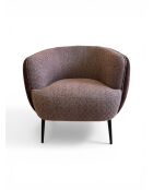 Fauteuil met plisséeffect in beige linnenstof - 77x80x74 cm