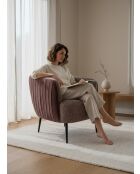 Fauteuil met plisséeffect in beige linnenstof - 77x80x74 cm