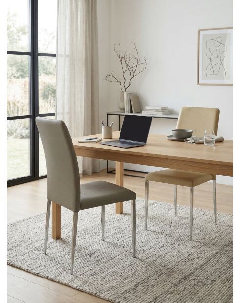 Chaise de table inox taupe - 44x54x94 cm