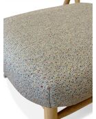 Liegestuhl aus Gummiholz und gesprenkeltem taupefarbenem Rattan - 63x70x74 cm