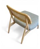 Liegestuhl aus Gummiholz und gesprenkeltem taupefarbenem Rattan - 63x70x74 cm