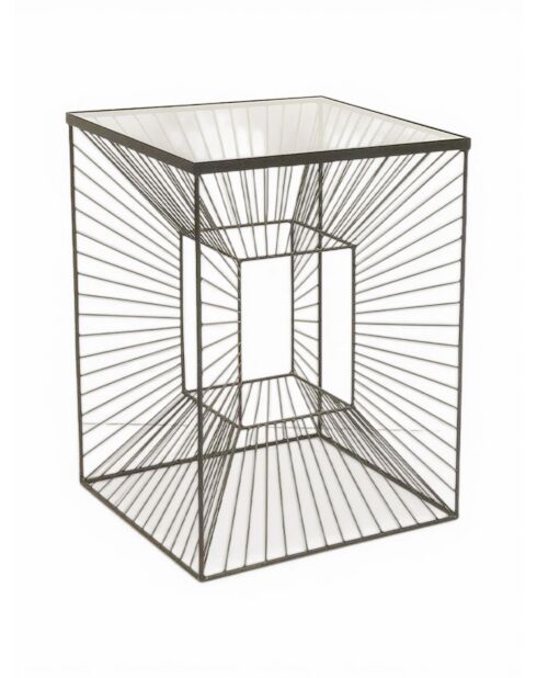 Mesa auxiliar de diseño geométrico negra - 40x40x55 cm